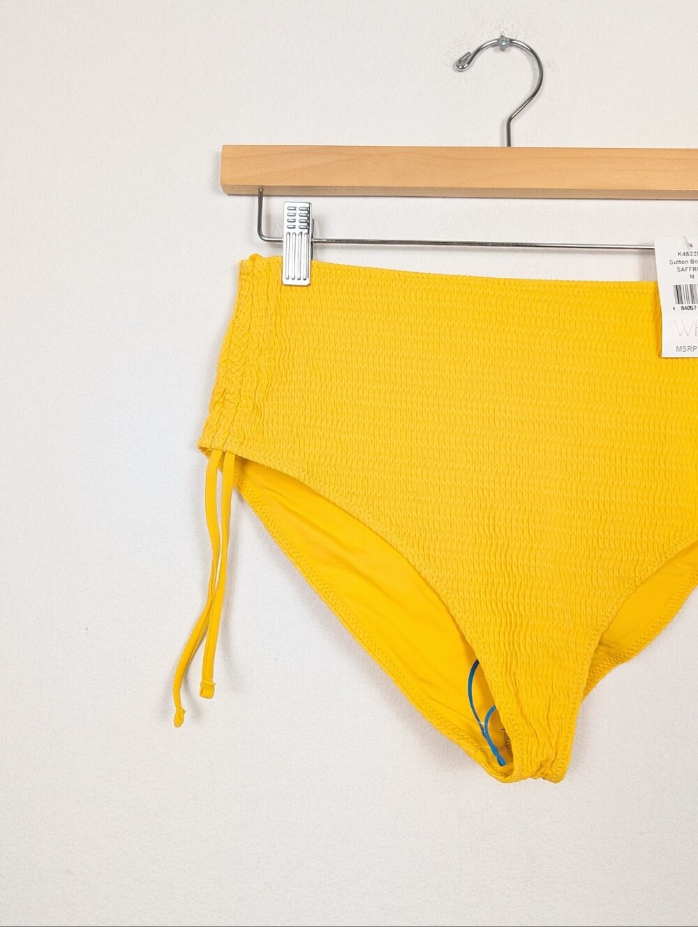 WET Swimwear Sutton Swim Bottom M Saffron Yellow High Rise Bikini Bottom NWT - Picture 3 of 6